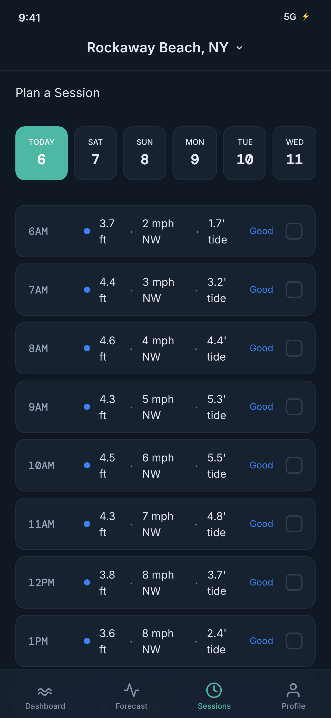 Hour-by-hour session planner