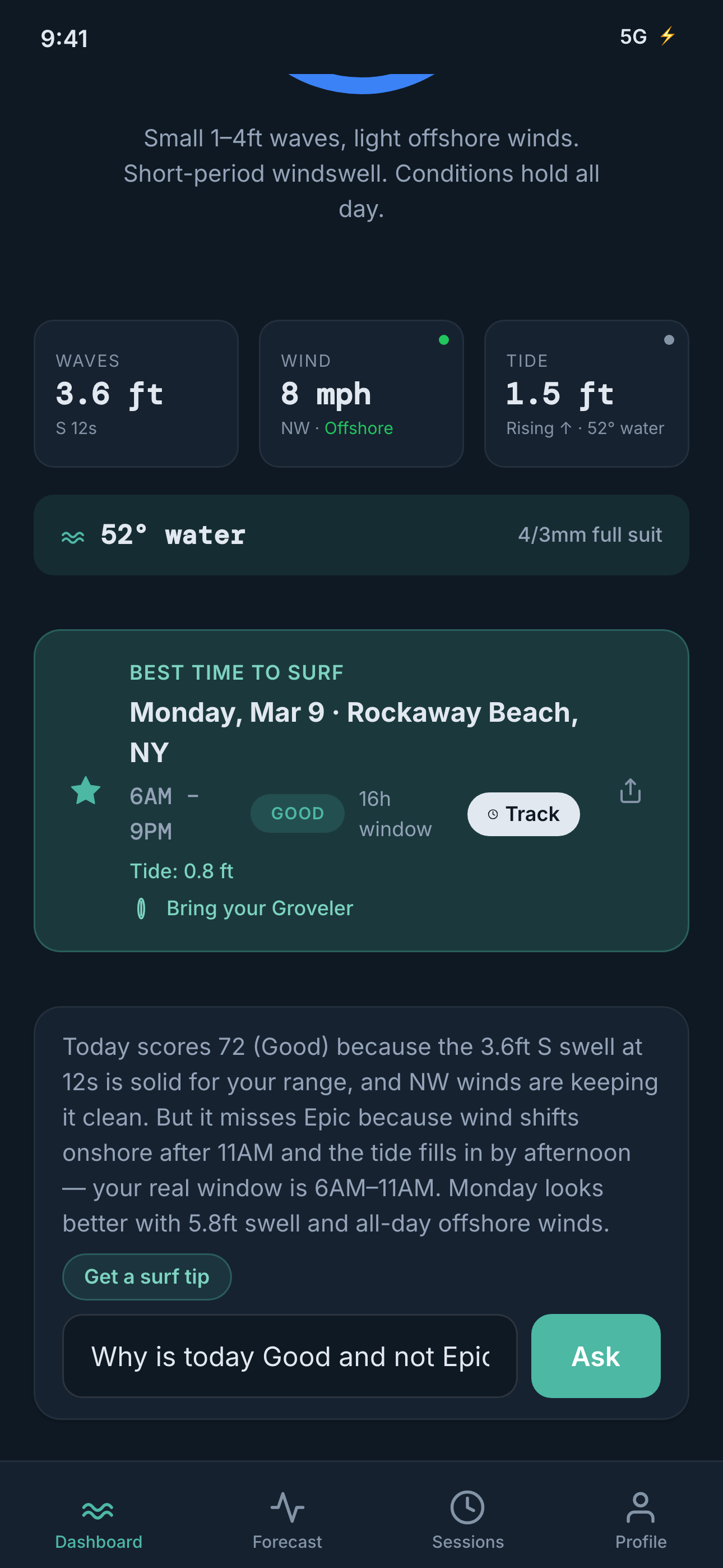 AI coach explaining conditions